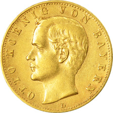 Moneda, Estados alemanes, BAVARIA, Otto, 10 Mark, 1893, Munich, MBC, Oro, KM:911