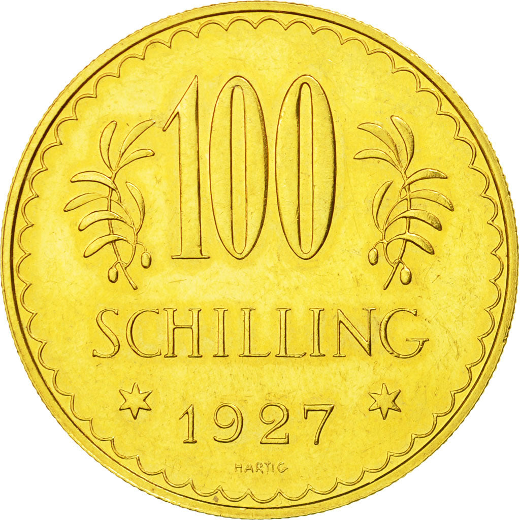 Coin, Austria, 100 Schilling, 1927, AU(55-58), Gold, KM:2842