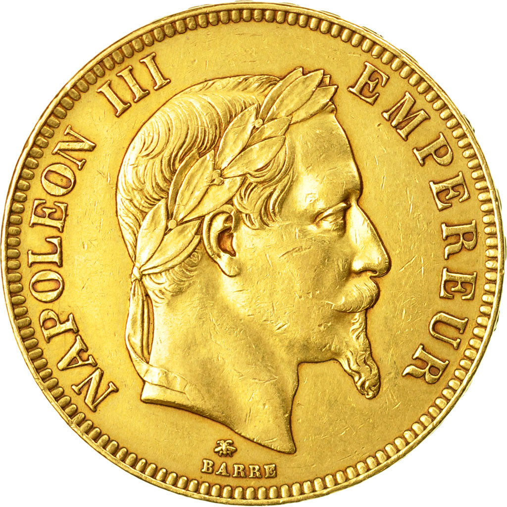 Moneta, Francia, Napoleon III, Napoléon III, 100 Francs, 1866, Paris, BB, Oro