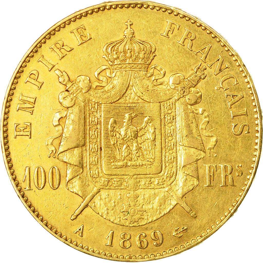 Coin, France, Napoleon III, 100 Francs, 1869, Paris, EF(40-45)