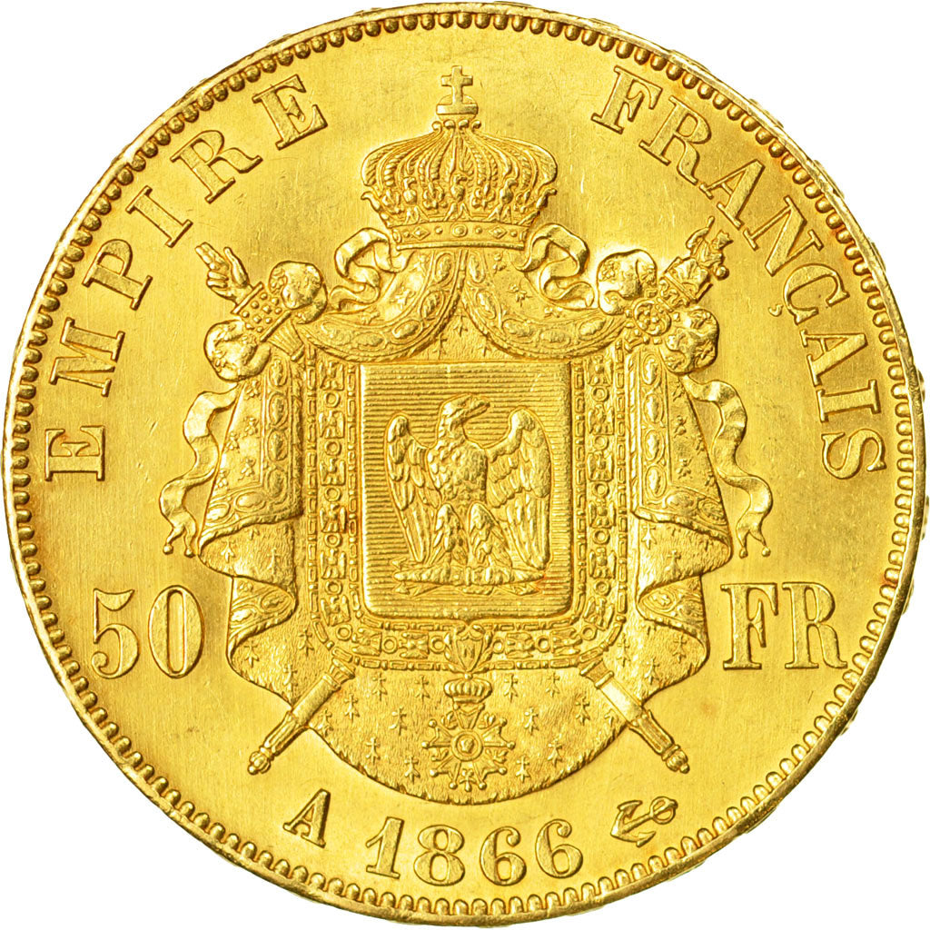 Münze, Frankreich, Napoleon III, Napoléon III, 50 Francs, 1866, Paris, VZ+