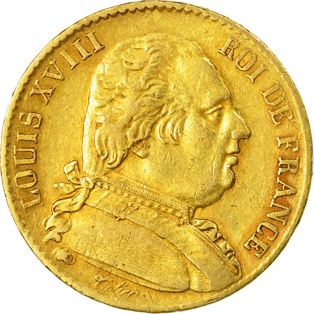 Münze, Frankreich, Louis XVIII, Louis XVIII, 20 Francs, 1814, Paris, SS, Gold