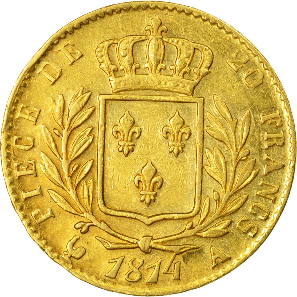 Monnaie, France, Louis XVIII, Louis XVIII, 20 Francs, 1814, Paris, TTB, Or