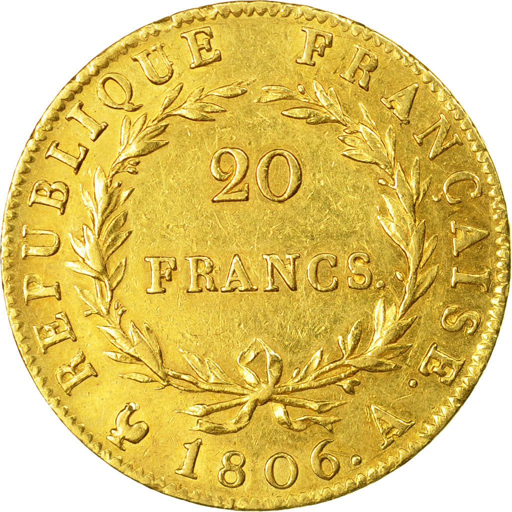 Monnaie, France, Napoléon I, 20 Francs, 1806, Paris, TTB+, Or, Gadoury:1023