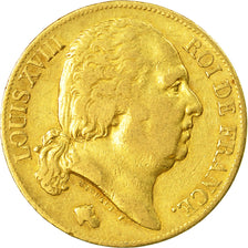 Monnaie, France, Louis XVIII, Louis XVIII, 20 Francs, 1822, Lille, TTB, Or