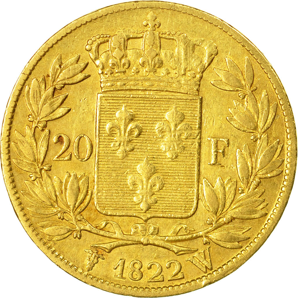 Monnaie, France, Louis XVIII, Louis XVIII, 20 Francs, 1822, Lille, TTB, Or