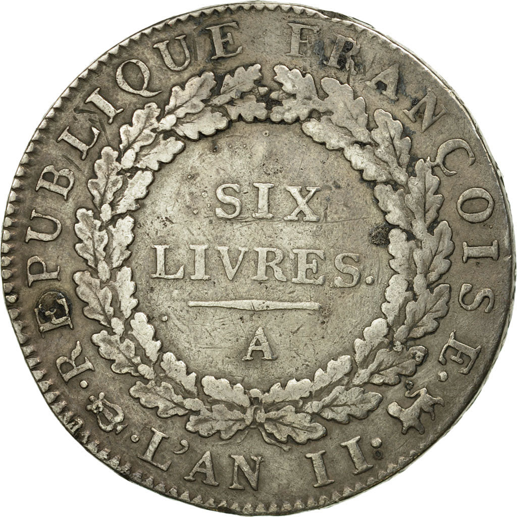 Monnaie, France, Louis XVI, Écu de 6 livres françoise, 6 Livres, 1793, Paris