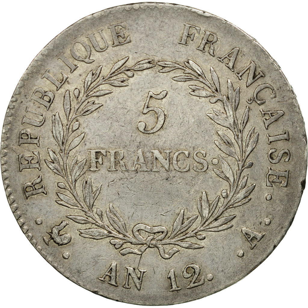 Coin, France, Napoléon I, 5 Francs, An 12 (1804), Paris, EF(40-45), Silver