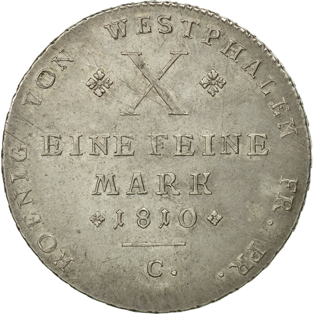 Coin, German States, WESTPHALIA, Jerome, Thaler, 1810, EF(40-45), Silver, KM:113