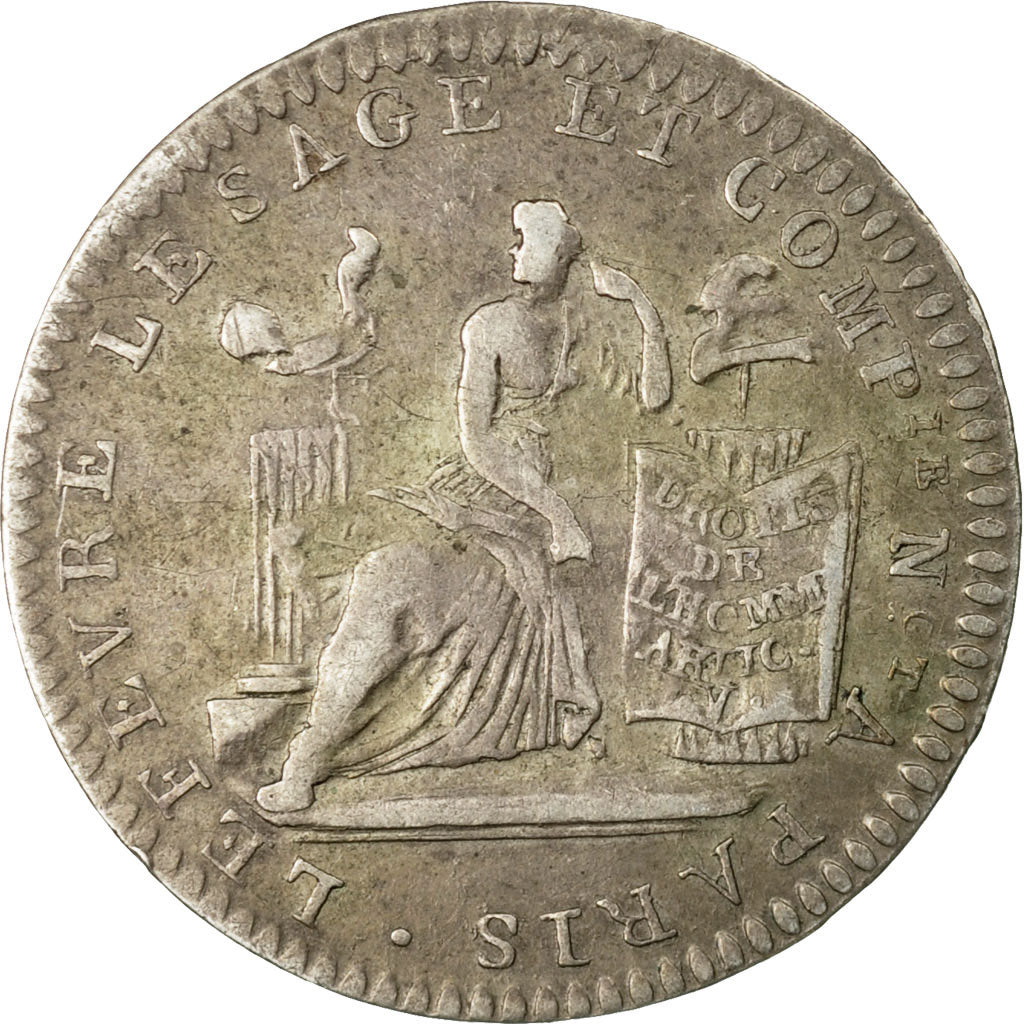 Monnaie, France, Lefevre Lesage, 10 Sols, 1792, TTB, Argent, KM:Tn19