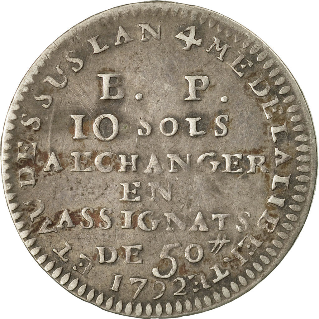 Monnaie, France, Lefevre Lesage, 10 Sols, 1792, TTB, Argent, KM:Tn19