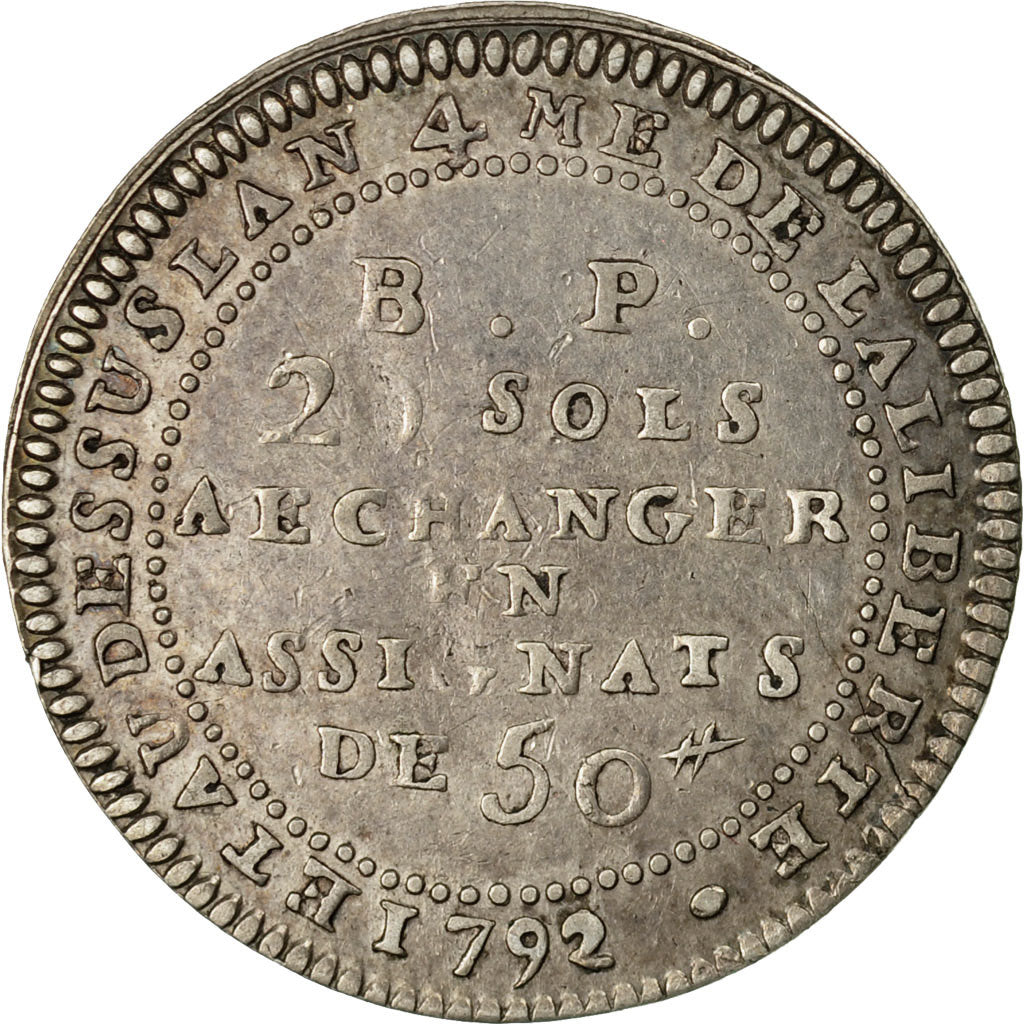 Monnaie, France, Lefevre Lesage, 20 Sols, 1792, TTB, Argent, KM:Tn21