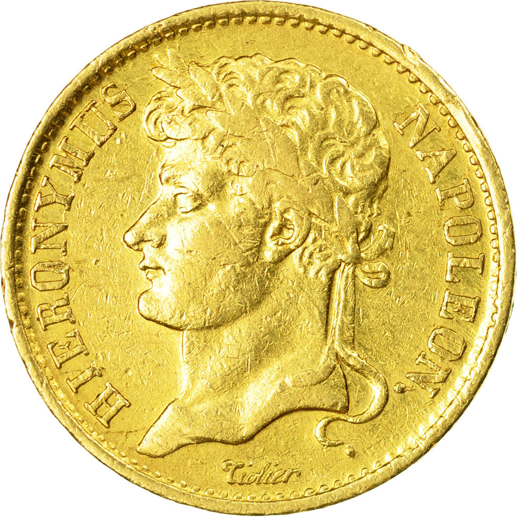 Coin, German States, WESTPHALIA, Jerome, 20 Franken, 1809, Cassel, Fautée