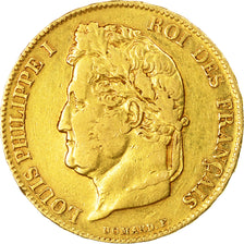 Moneta, Francia, Louis-Philippe, 20 Francs, 1840, Lille, BB, Oro, KM:750.5