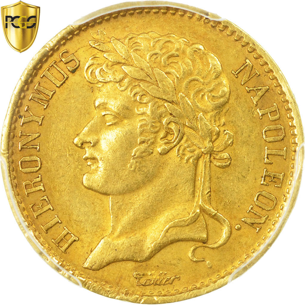 Coin, German States, WESTPHALIA, Jerome, 20 Franken, 1808, Cassel, PCGS, AU58