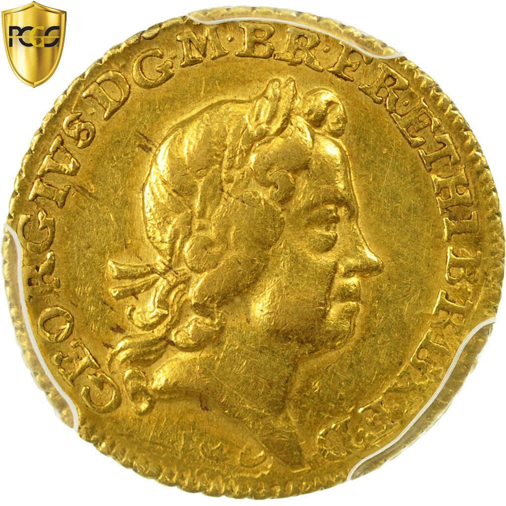Coin, Great Britain, George I, 1/4 Guinea, 1718, PCGS, AU58, Gold, KM:555