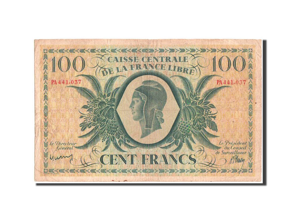 Banknote, Réunion, 100 Francs, 1944, KM:37a, VF(20-25)