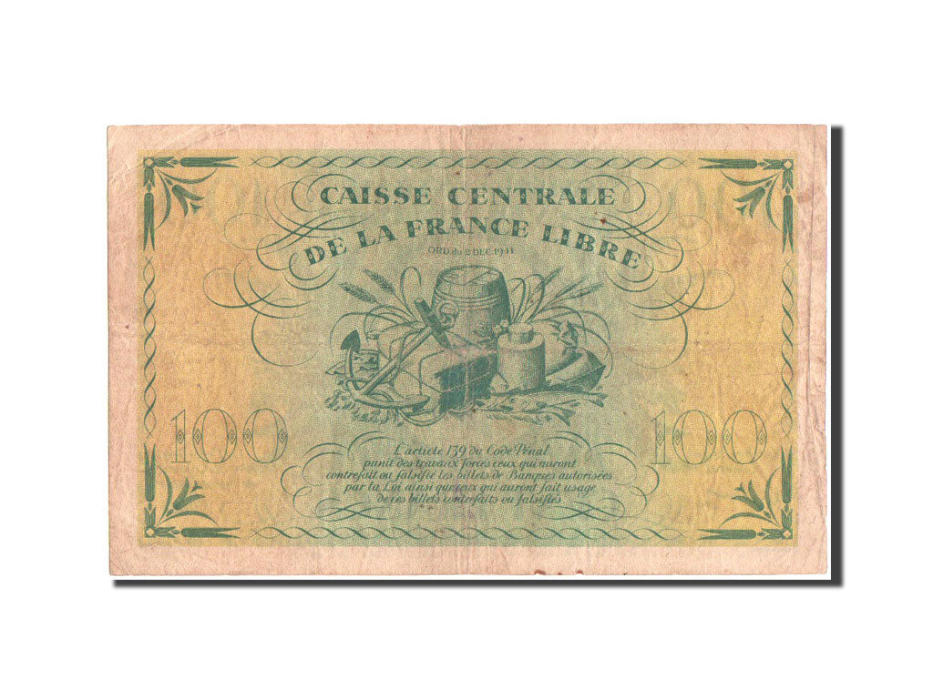 Banknote, Réunion, 100 Francs, 1944, KM:37a, VF(20-25)