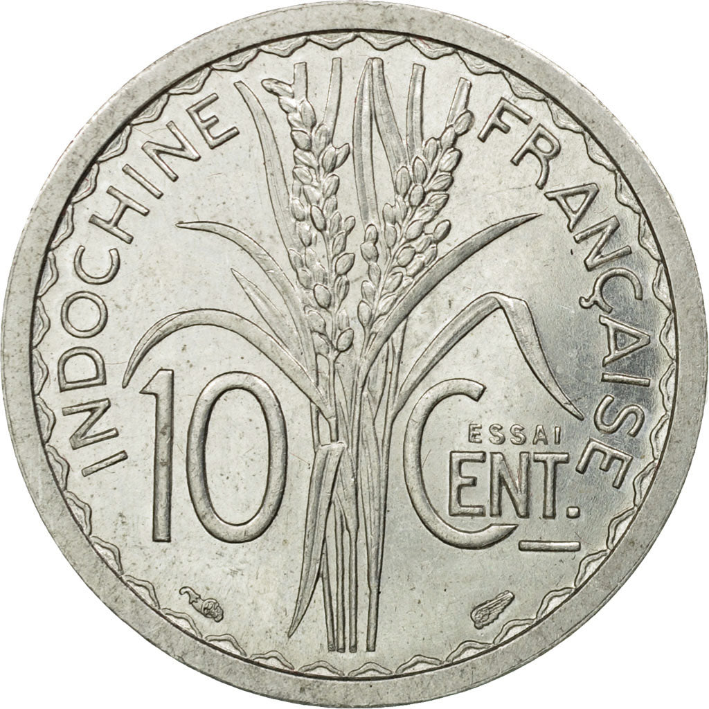 Moneda, INDOCHINA FRANCESA, 10 Cents, 1945, Paris, ESSAI, SC, Aluminio, KM:E38