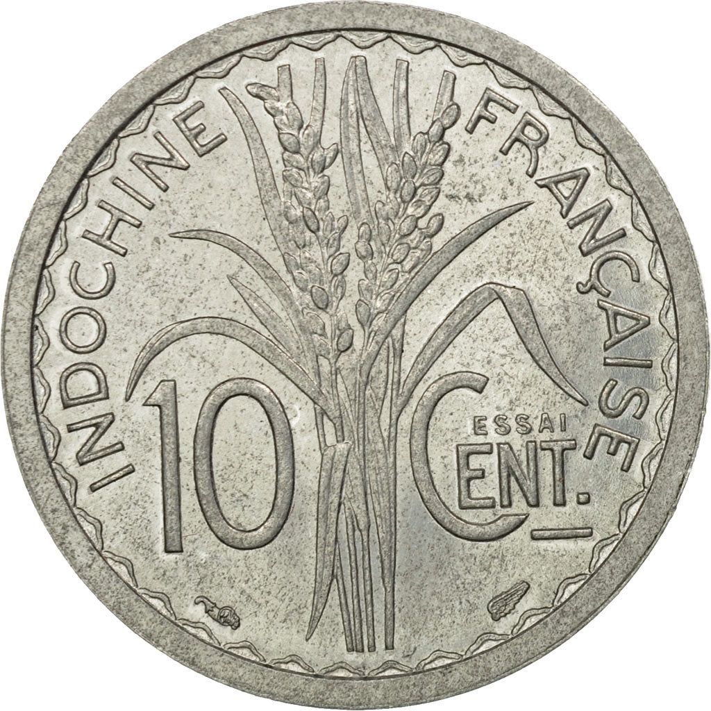 Moneta, FRANCUSKIE INDOCHINY, 10 Cents, 1945, Paris, PRÓBA, MS(60-62)