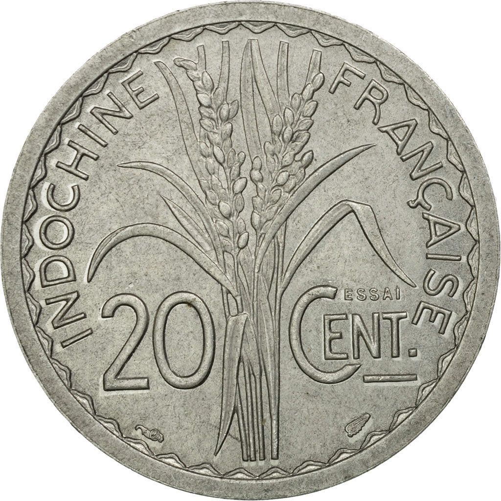 Moneta, INDOCINA FRANCESE, 20 Cents, 1945, Paris, ESSAI, SPL-, Alluminio