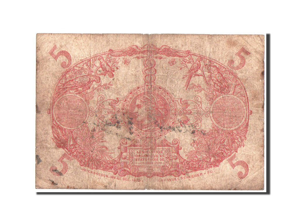FRENCH GUIANA, 5 Francs, 1933, KM:1b