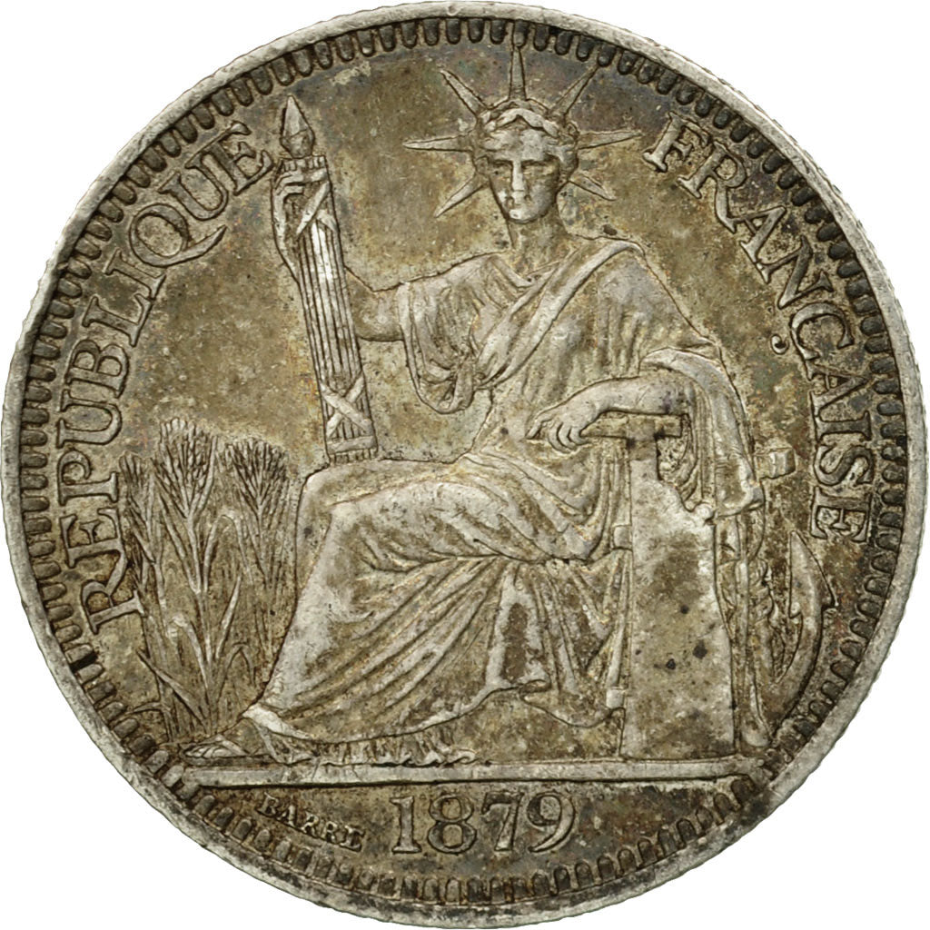 Coin, FRENCH COCHIN CHINA, 10 Cents, 1879, Paris, EF(40-45), Silver, KM:4