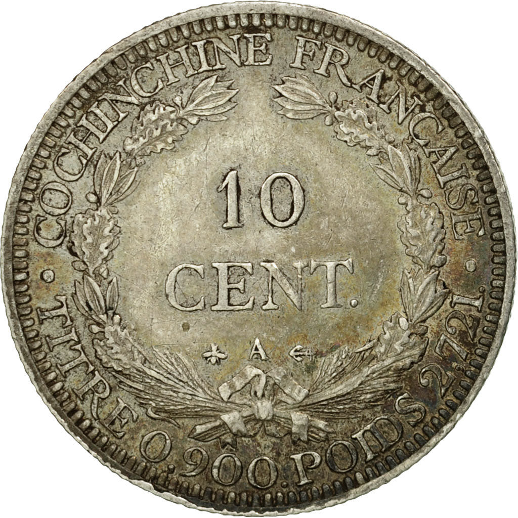 Coin, FRENCH COCHIN CHINA, 10 Cents, 1879, Paris, EF(40-45), Silver, KM:4