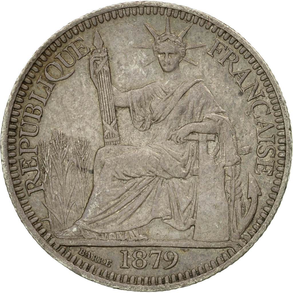 Coin, FRENCH COCHIN CHINA, 10 Cents, 1879, Paris, AU(50-53), Silver, KM:4