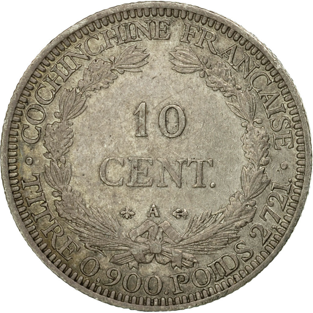 Coin, FRENCH COCHIN CHINA, 10 Cents, 1879, Paris, AU(50-53), Silver, KM:4