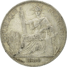 Coin, FRENCH COCHIN CHINA, 20 Cents, 1884, Paris, EF(40-45), Silver, KM:5