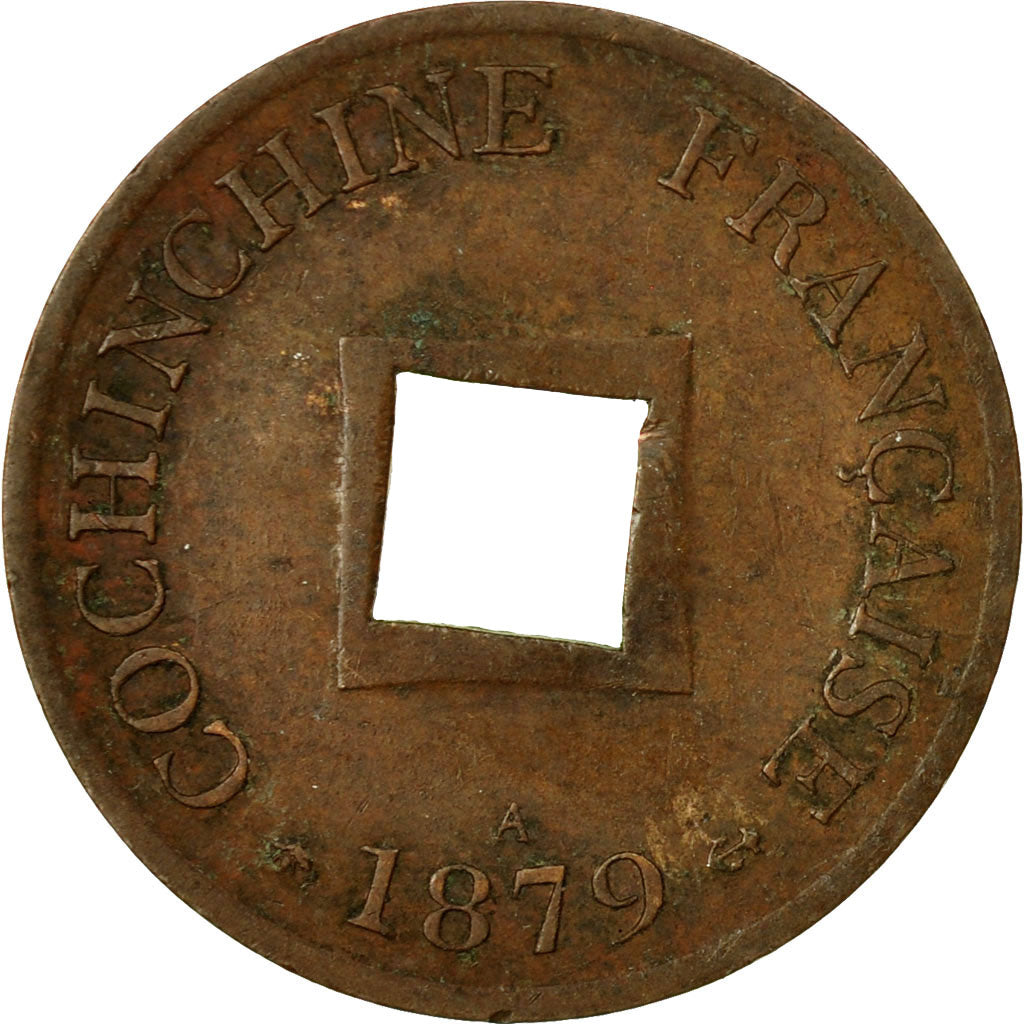Monnaie, FRENCH COCHIN CHINA, 2 Sapeque, 1879, Paris, TTB, Bronze, KM:2