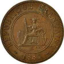 Coin, FRENCH INDO-CHINA, Cent, 1885, Paris, AU(50-53), Bronze, KM:1, Lecompte:37