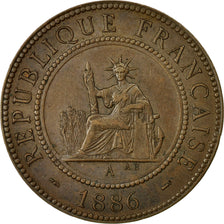 Coin, FRENCH INDO-CHINA, Cent, 1886, Paris, EF(40-45), Bronze, KM:1, Lecompte:38