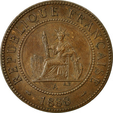Coin, FRENCH INDO-CHINA, Cent, 1888, Paris, EF(40-45), Bronze, KM:1, Lecompte:40