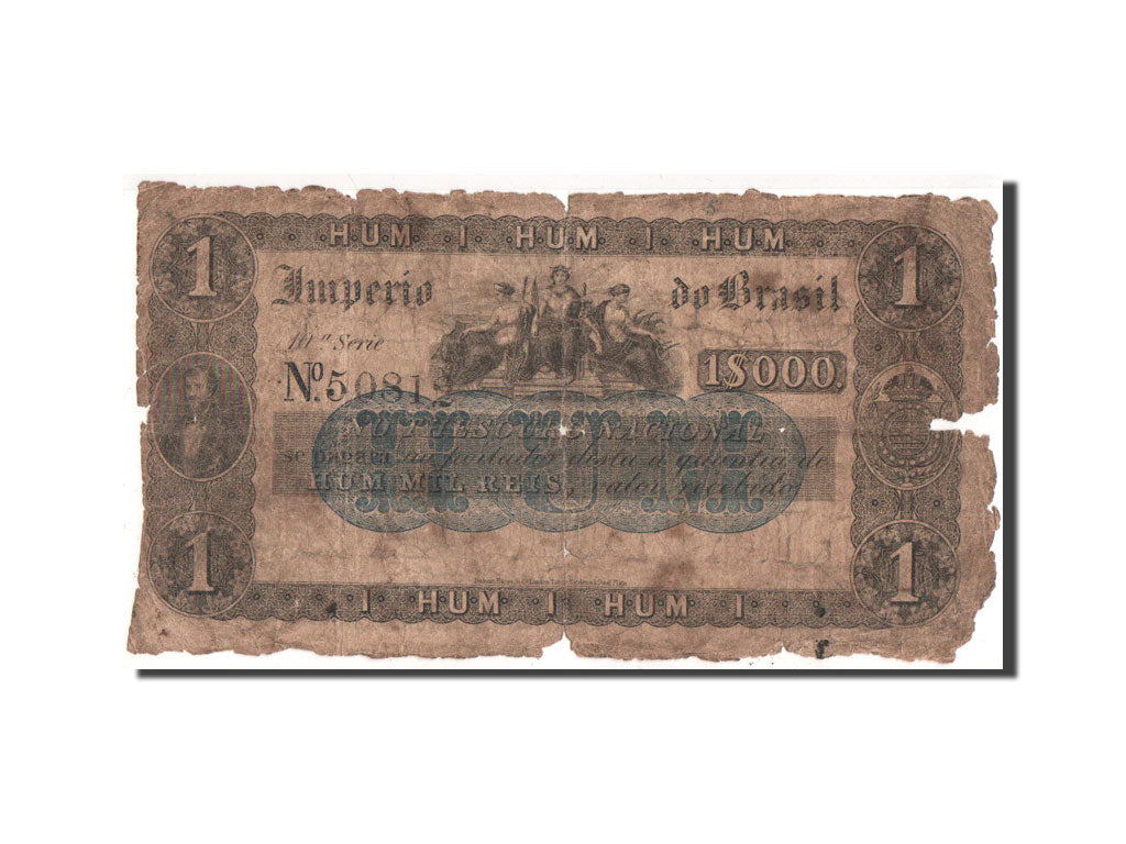 Brazil, 1 Mil Reis, 1852-1867, KM:A228