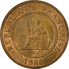 Coin, FRENCH INDO-CHINA, Cent, 1888, Paris, AU(50-53), Bronze, KM:1, Lecompte:40