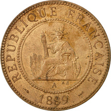 Coin, FRENCH INDO-CHINA, Cent, 1889, Paris, EF(40-45), Bronze, KM:1, Lecompte:41