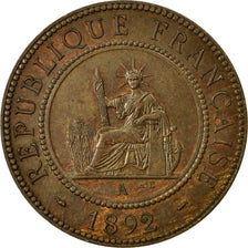 Coin, FRENCH INDO-CHINA, Cent, 1892, Paris, AU(50-53), Bronze, KM:1, Lecompte:43