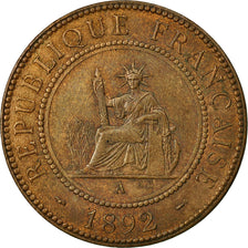 Coin, FRENCH INDO-CHINA, Cent, 1892, Paris, AU(50-53), Bronze, KM:1, Lecompte:43