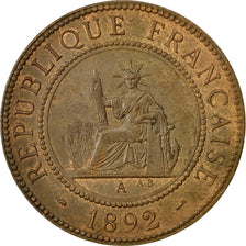 Coin, FRENCH INDO-CHINA, Cent, 1892, Paris, AU(50-53), Bronze, KM:1, Lecompte:43