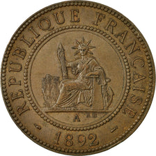 Coin, FRENCH INDO-CHINA, Cent, 1892, Paris, AU(50-53), Bronze, KM:1, Lecompte:43