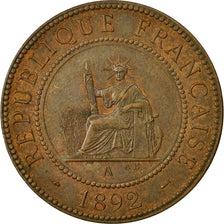 Coin, FRENCH INDO-CHINA, Cent, 1892, Paris, EF(40-45), Bronze, KM:1, Lecompte:43