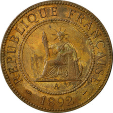 Coin, FRENCH INDO-CHINA, Cent, 1892, Paris, EF(40-45), Bronze, KM:1, Lecompte:43