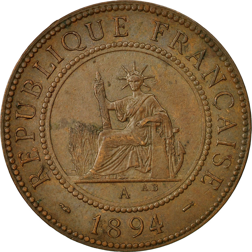 Coin, FRENCH INDO-CHINA, Cent, 1894, Paris, EF(40-45), Bronze, KM:1, Lecompte:45