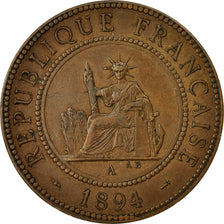 Coin, FRENCH INDO-CHINA, Cent, 1894, Paris, EF(40-45), Bronze, KM:1, Lecompte:45
