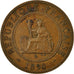 Moneda, INDOCHINA FRANCESA, Cent, 1894, Paris, MBC, Bronce, KM:1, Lecompte:45