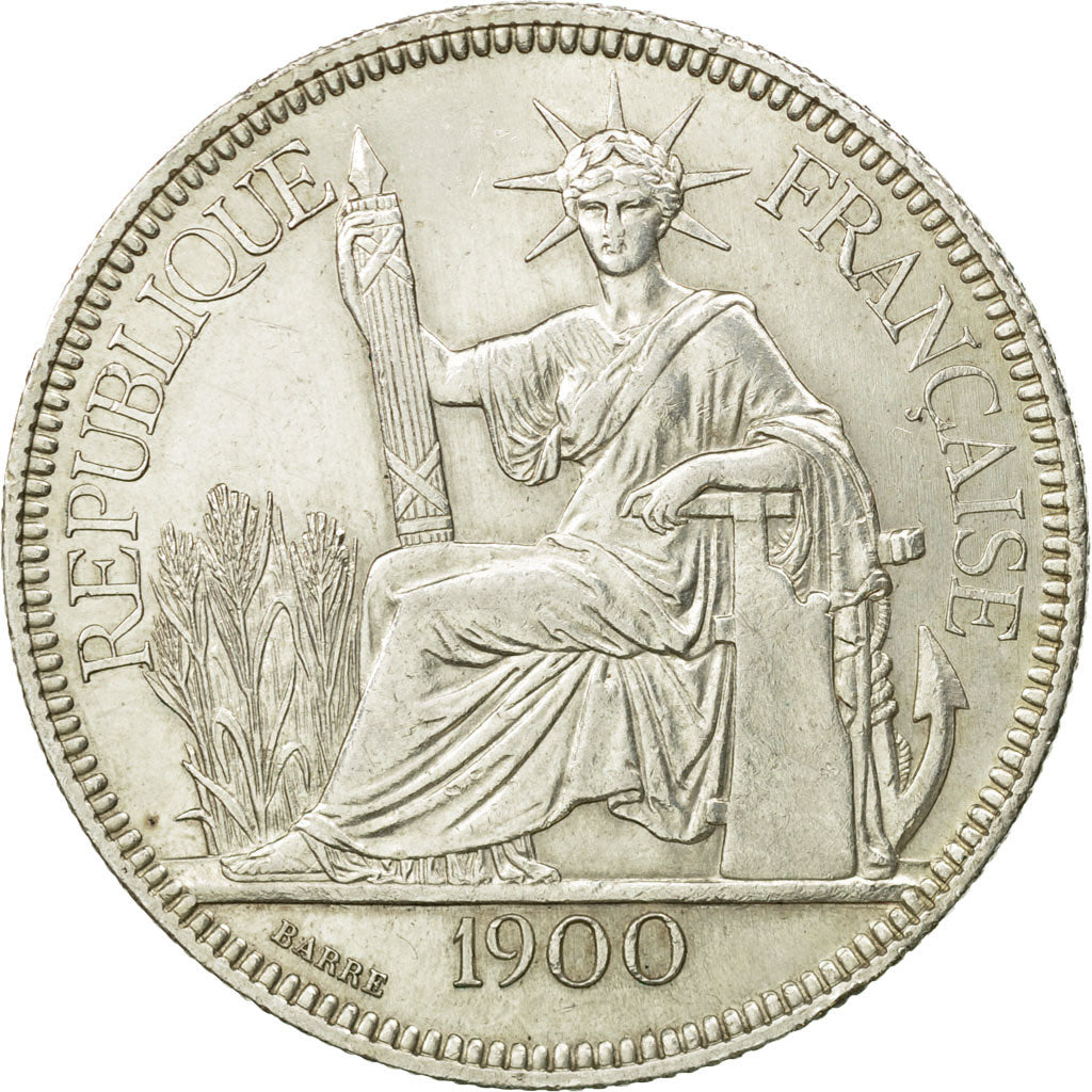 Coin, FRENCH INDO-CHINA, Piastre, 1900, Paris, AU(50-53), Silver, KM:5a.1
