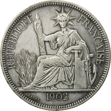 Coin, FRENCH INDO-CHINA, Piastre, 1902, Paris, EF(40-45), Silver, KM:5a.1