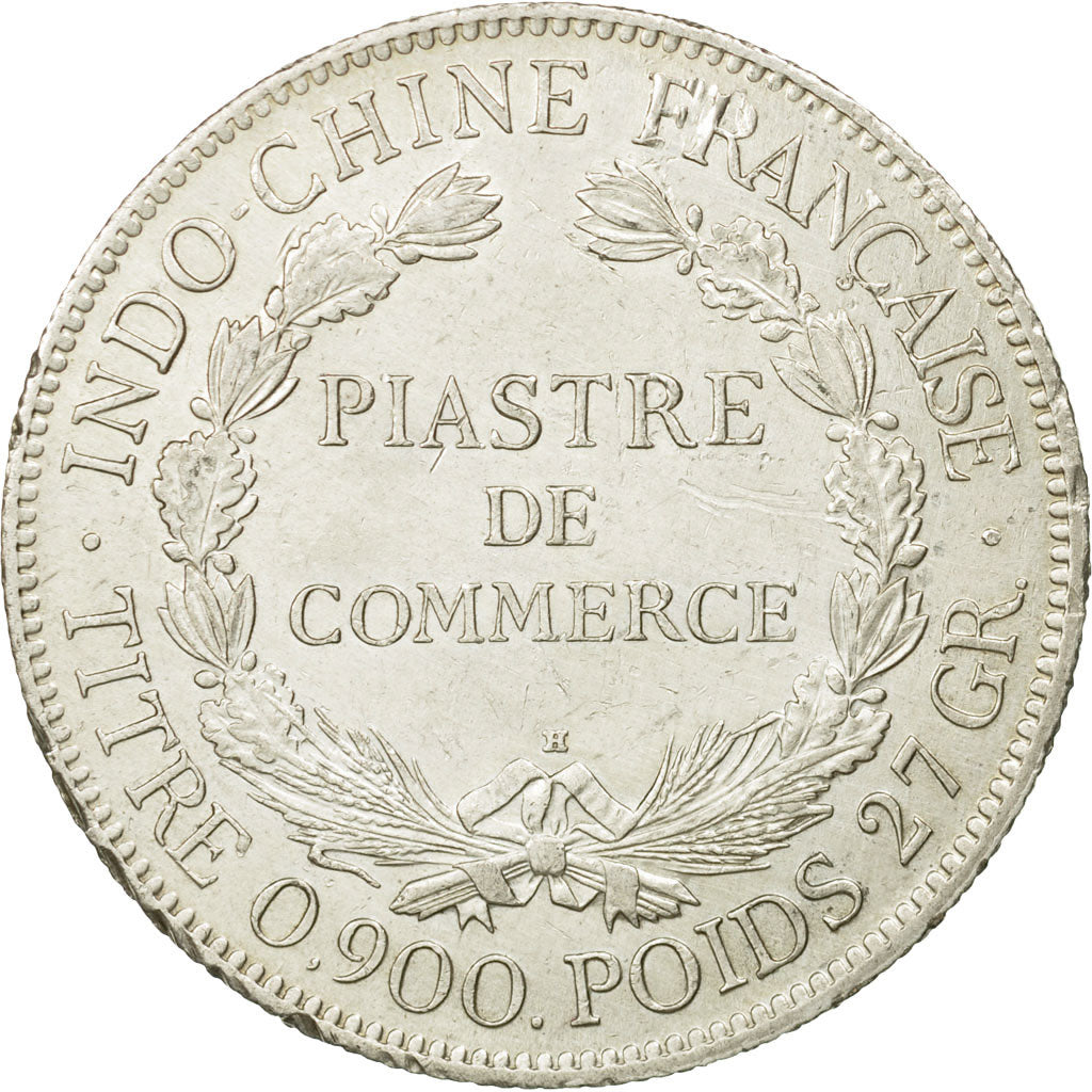 Coin, FRENCH INDO-CHINA, Piastre, 1921, Heaton, Birmingham, EF(40-45), Silver